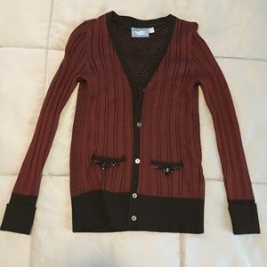 Vera Wang Fashion Sweater - Maroon & Black